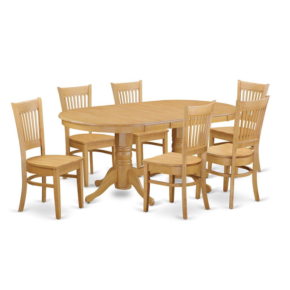 7  Pc  Dining  room  set  Dining  Table  with  Leaf  and  6  Dining  Chairs. Picture 1