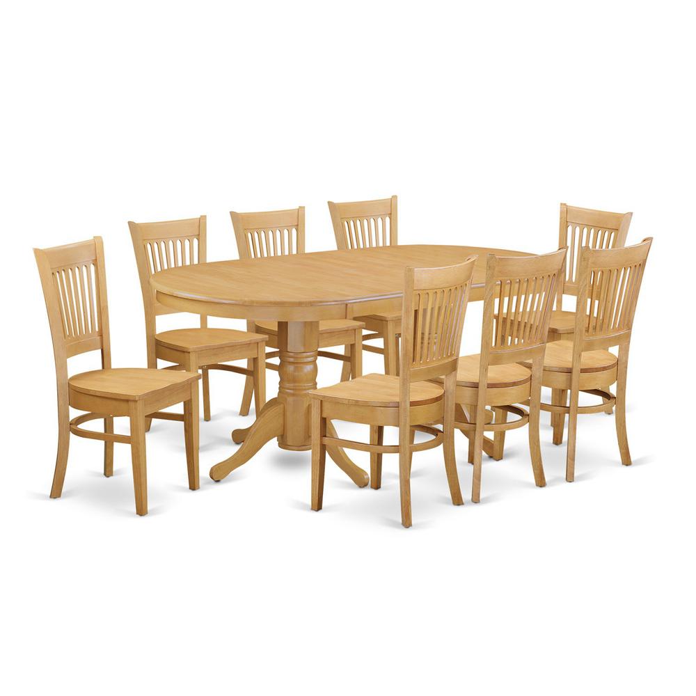 9  Pc  Dining  room  set-Double  Pedestal  Oval  and  Leaf  and  8  Dining  Chairs. Picture 2