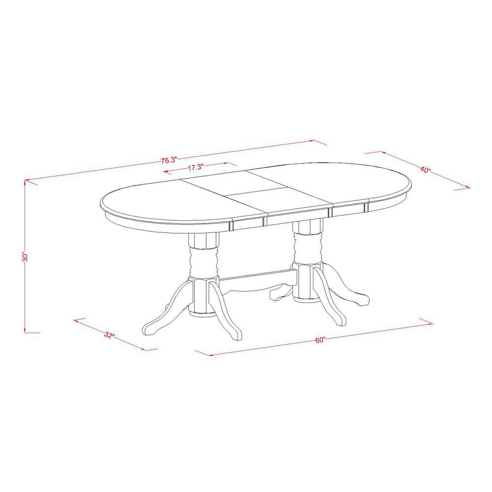 5 Piece Kitchen Set Contains an Oval Dining Table with Butterfly Leaf. Picture 4