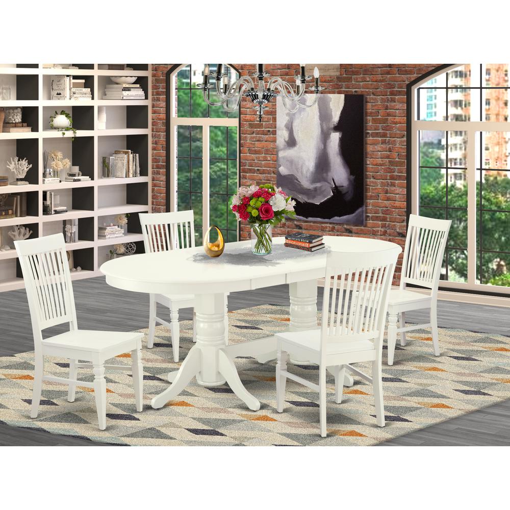 Dining Room Set Linen White, VAWE5-LWH-W. Picture 2
