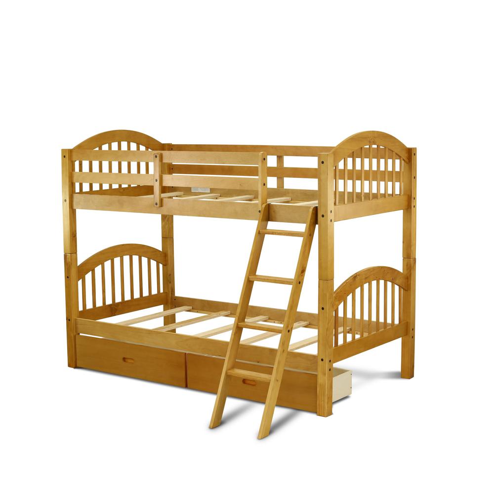Youth Bunk Bed Natural Oak, VEB-09-TA. Picture 2