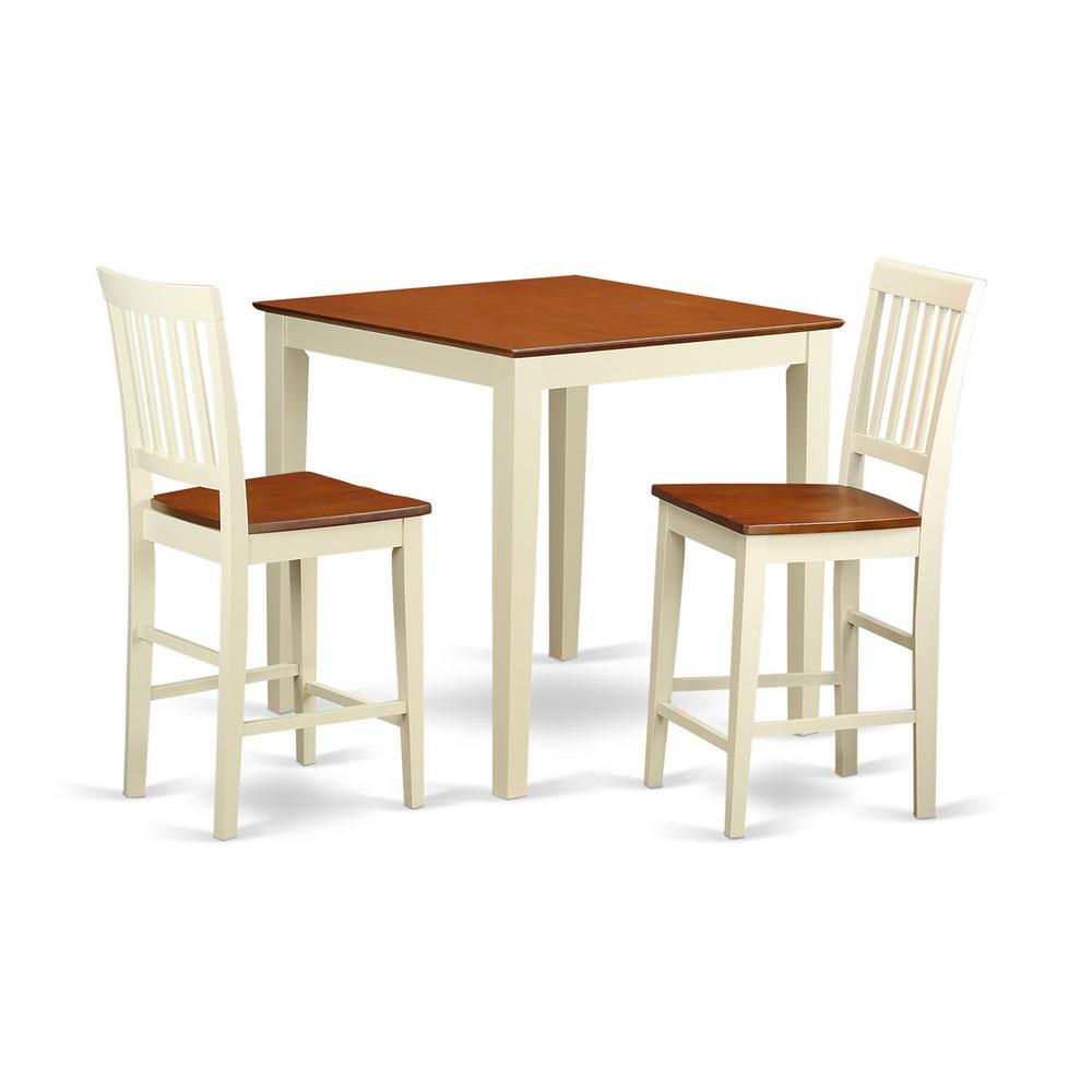 3  Pc  pub  Table  set-Square  pub  Table  and  2  counter  height  Chairs. Picture 2