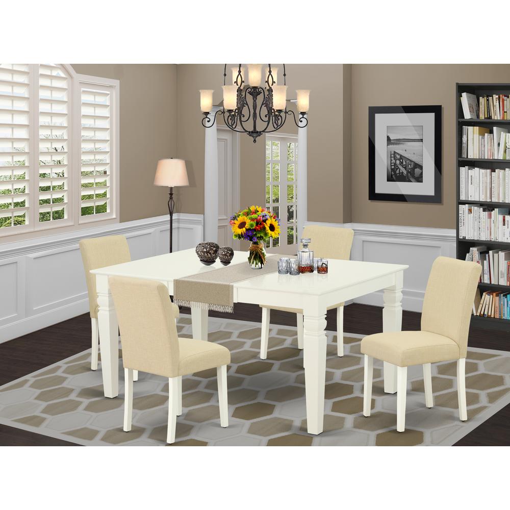 Dining Room Set Linen White, WEAB5-LWH-02. Picture 2