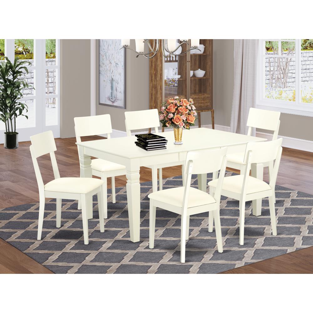 Dining Room Set Linen White, WEAD7-LWH-LC. Picture 2