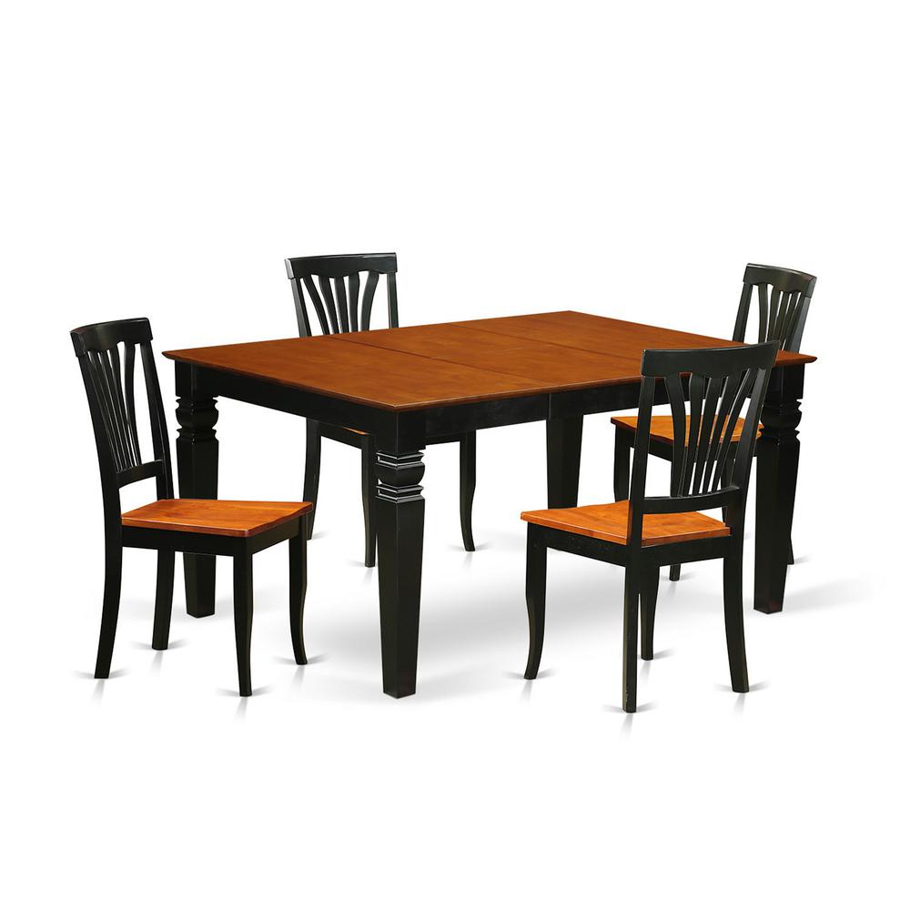7  Pc  Dinette  set  with  a  Dinning  Table  and  6  Wood  Dining  Chairs  in  Black. Picture 2