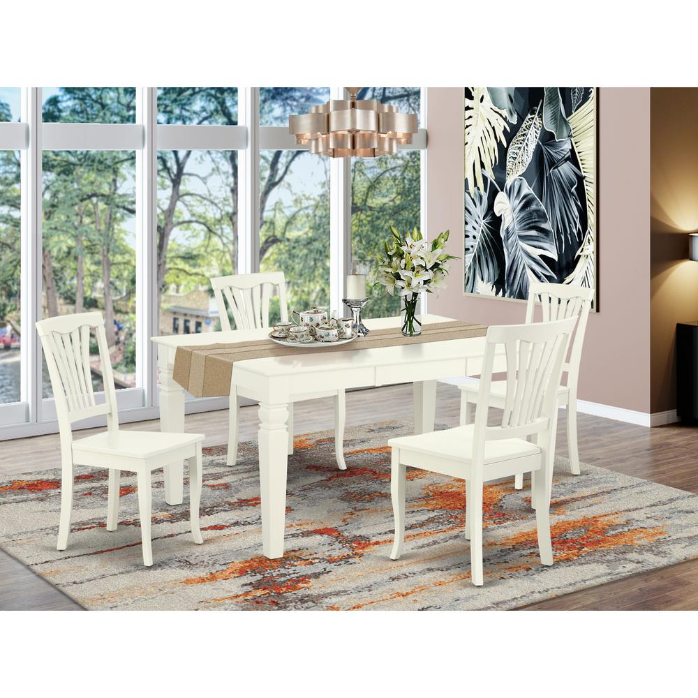 Dining Room Set Linen White, WEAV5-LWH-W. Picture 2