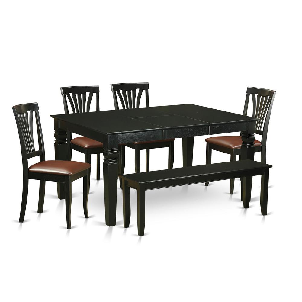 6  PC  dinette  set  -  Kitchen  Table  and  4  dinette  Chairs  coupled  with  Bench. Picture 2