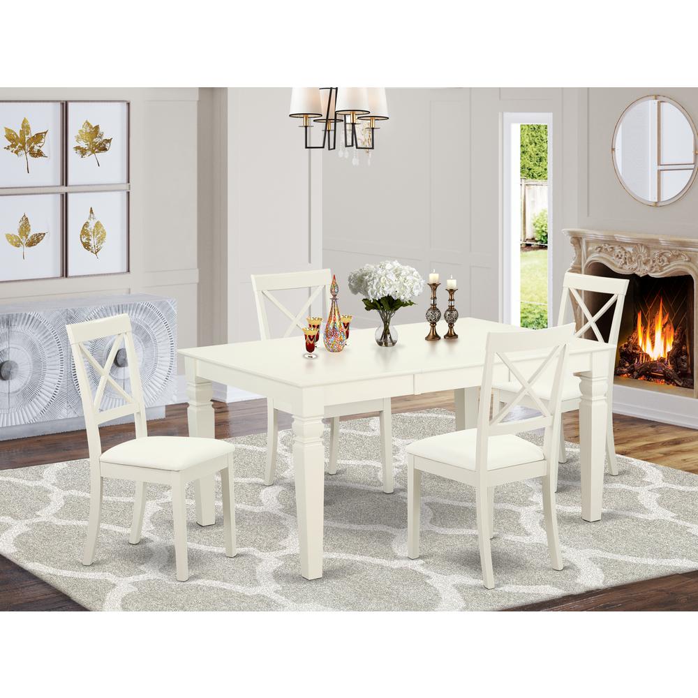 Dining Room Set Linen White, WEBO5-LWH-LC. Picture 2