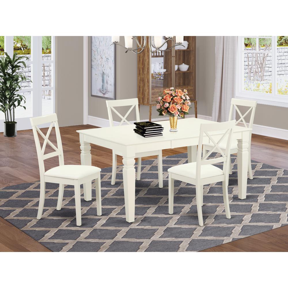 Dining Room Set Linen White, WEBO7-LWH-LC. Picture 2