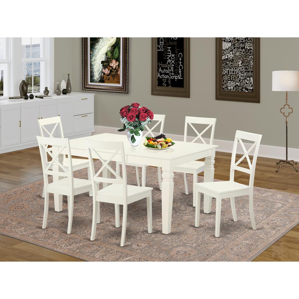 Dining Room Set Linen White, WEBO7-LWH-W. Picture 2