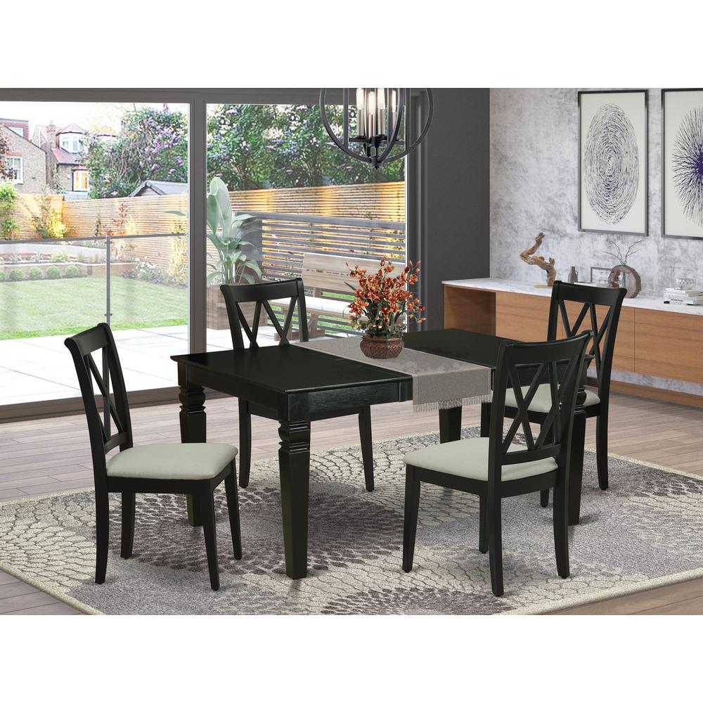 Dining Room Set Black, WECL5-BLK-C. Picture 2