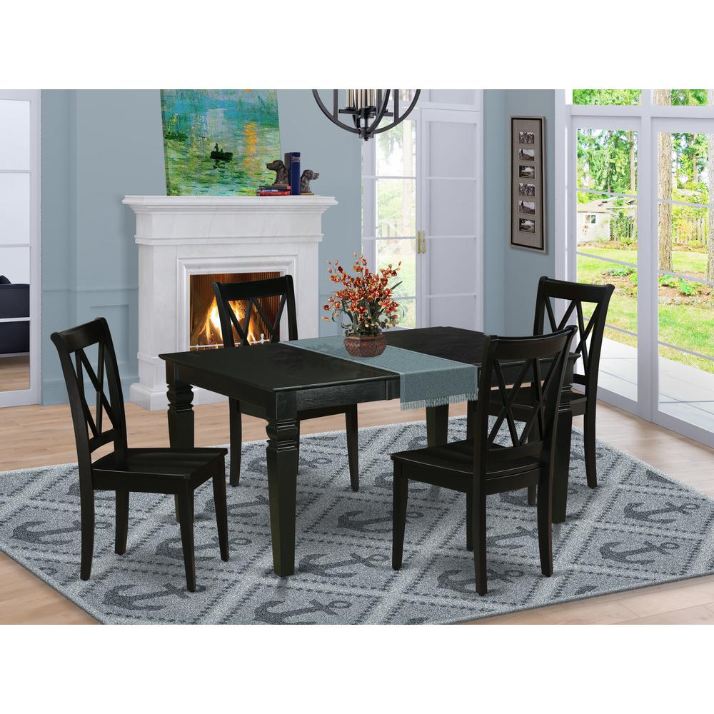 Dining Room Set Black, WECL5-BLK-W. Picture 2