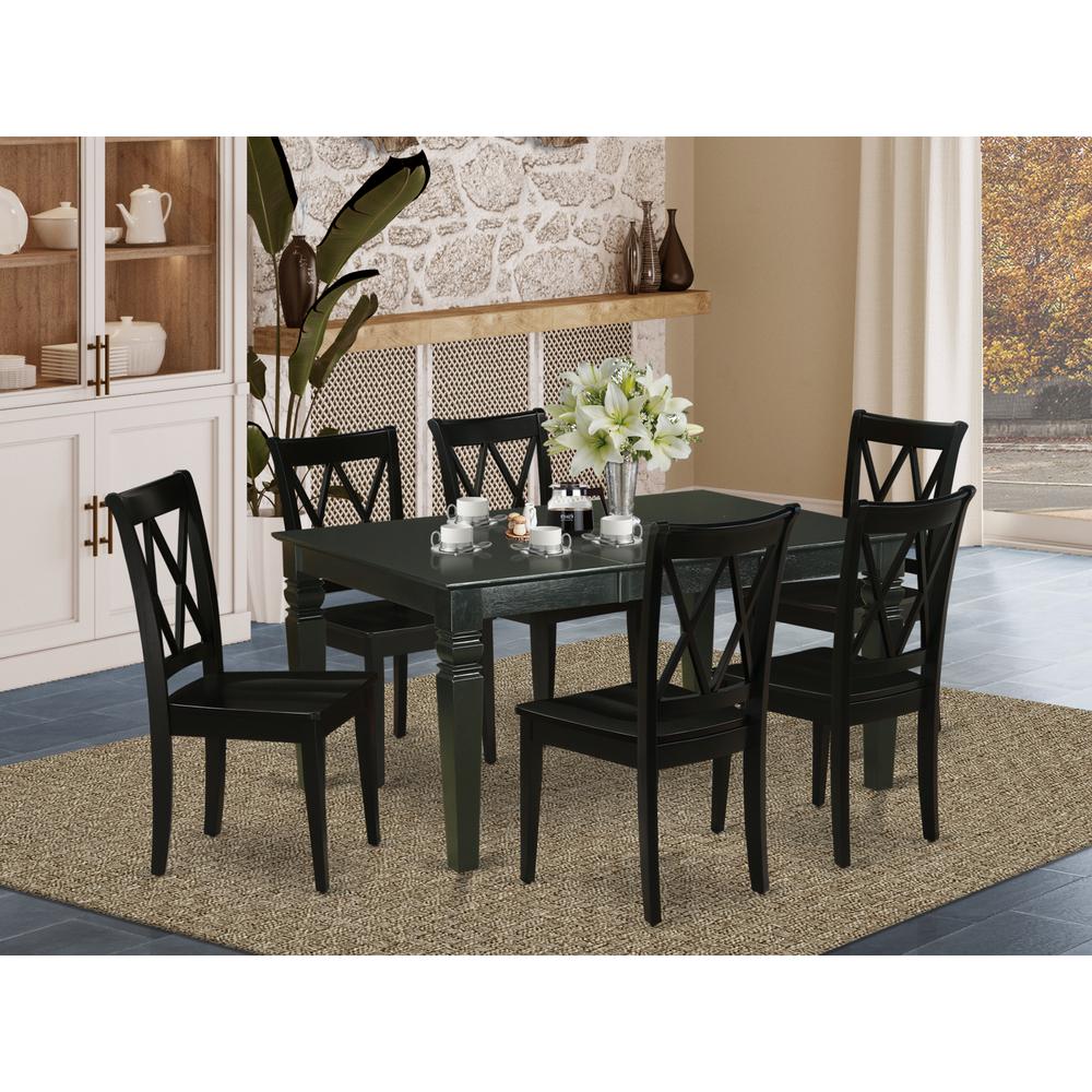Dining Room Set Black, WECL7-BLK-W. Picture 2