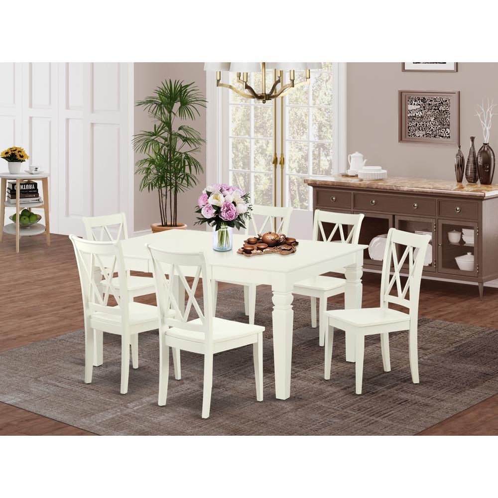 Dining Room Set Linen White, WECL7-LWH-W. Picture 2