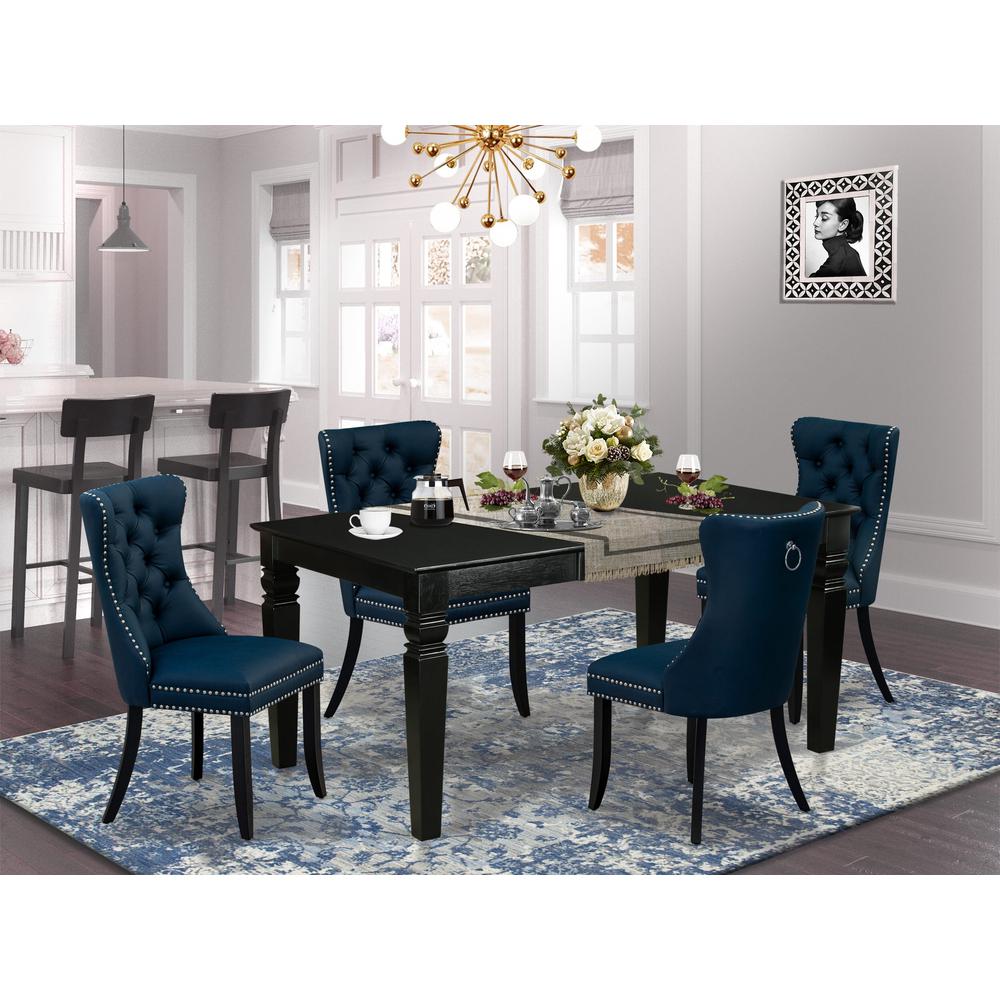 5 Piece Dining Table Set Consists of a Rectangle Wooden Table. Picture 7
