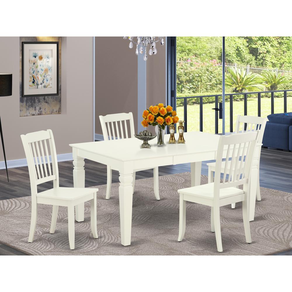 Dining Room Set Linen White, WEDA5-LWH-W. Picture 2