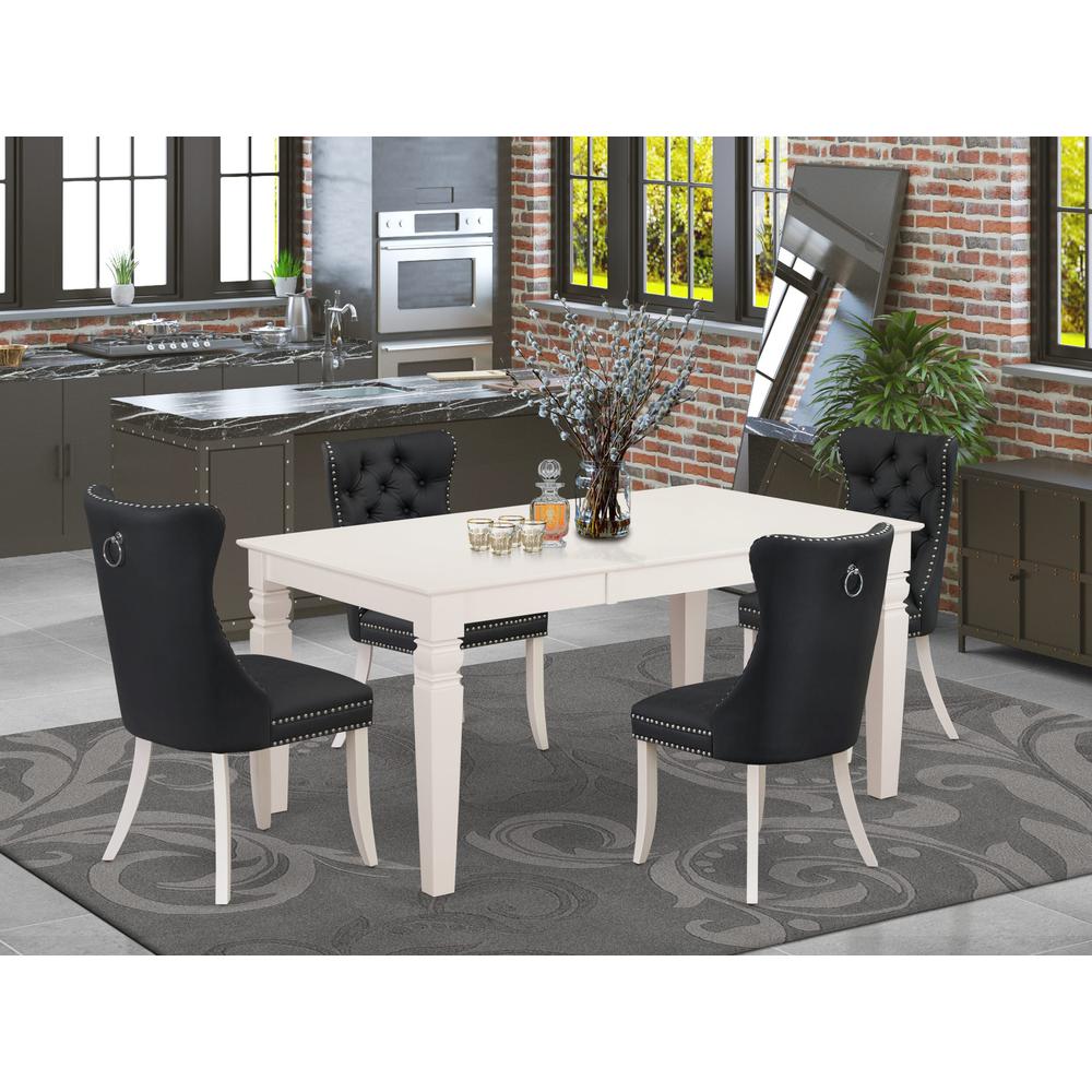 5 Piece Dining Table Set Contains a Rectangle Kitchen Table with Butterfly Leaf. Picture 7