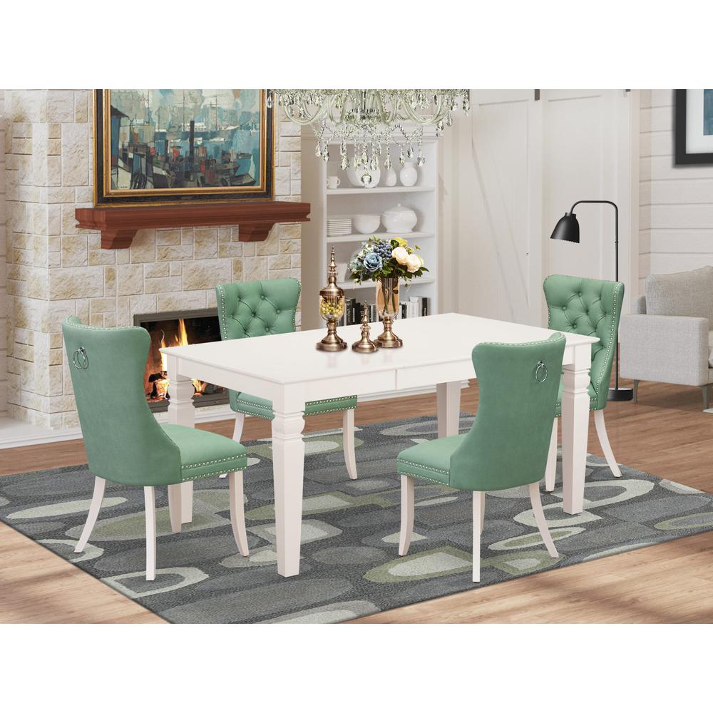 5 Piece Kitchen Set Consists of a Rectangle Dining Table with Butterfly Leaf. Picture 7