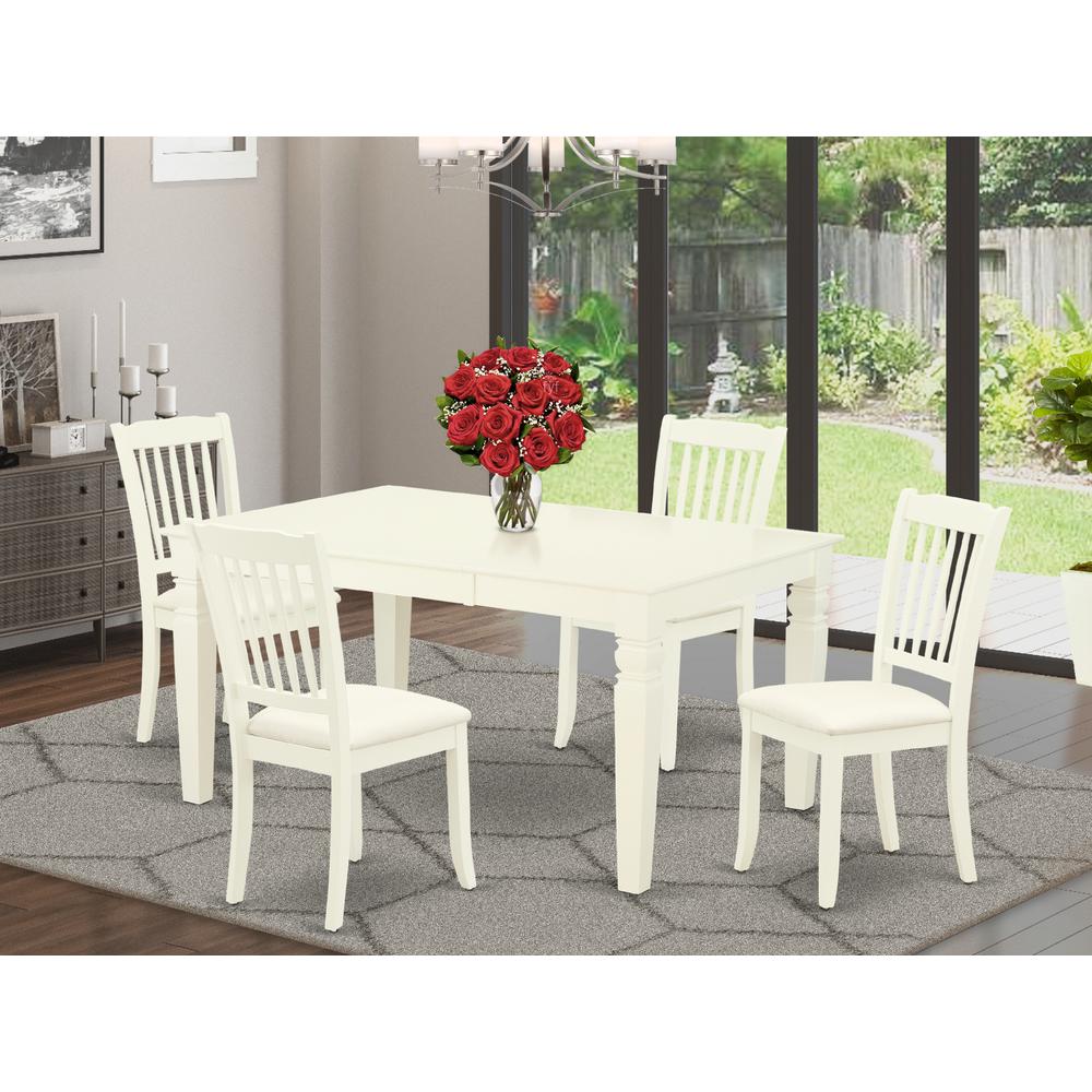 Dining Room Set Linen White, WEDA5-WHI-C. Picture 2