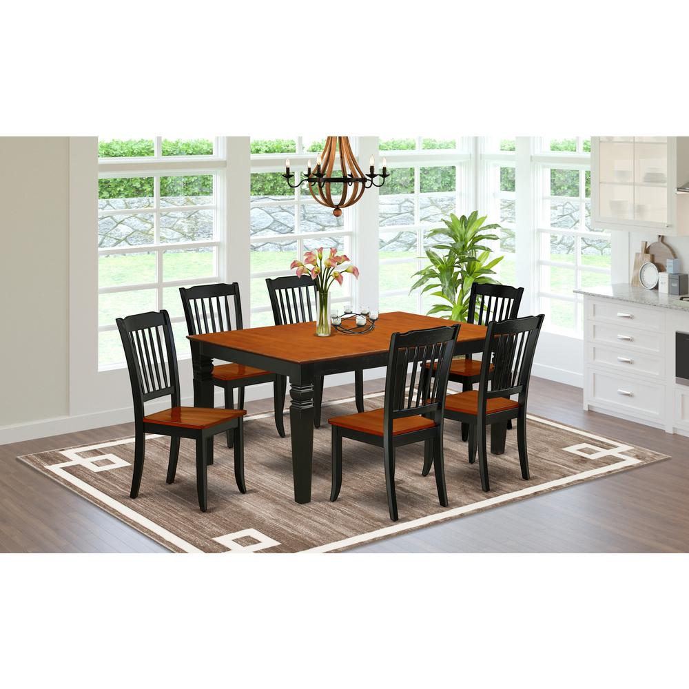 Dining Room Set Black & Cherry, WEDA7-BCH-W. Picture 2