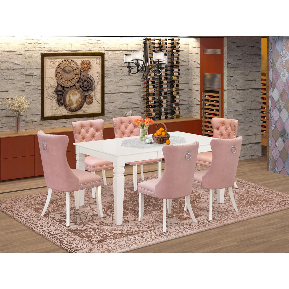 7 Piece Dinette Set Consists of a Rectangle Dining Table with Butterfly Leaf. Picture 7