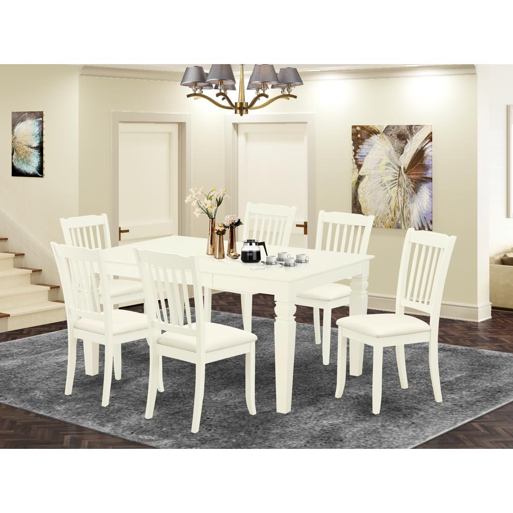 Dining Room Set Linen White, WEDA7-WHI-C. Picture 2