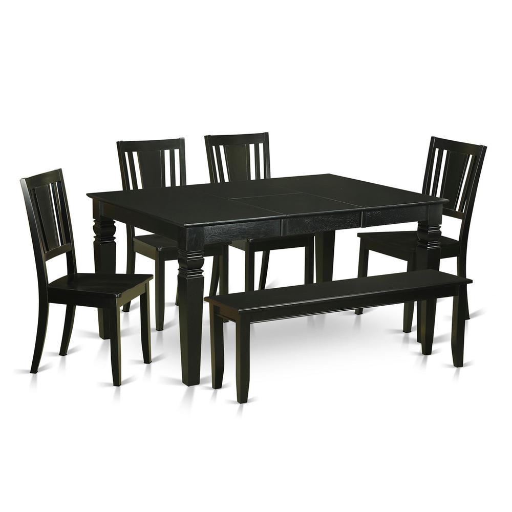 6  Pc  Dining  room  set  -  Dining  Table  and  4  Kitchen  Chairs  plus  Bench. Picture 2