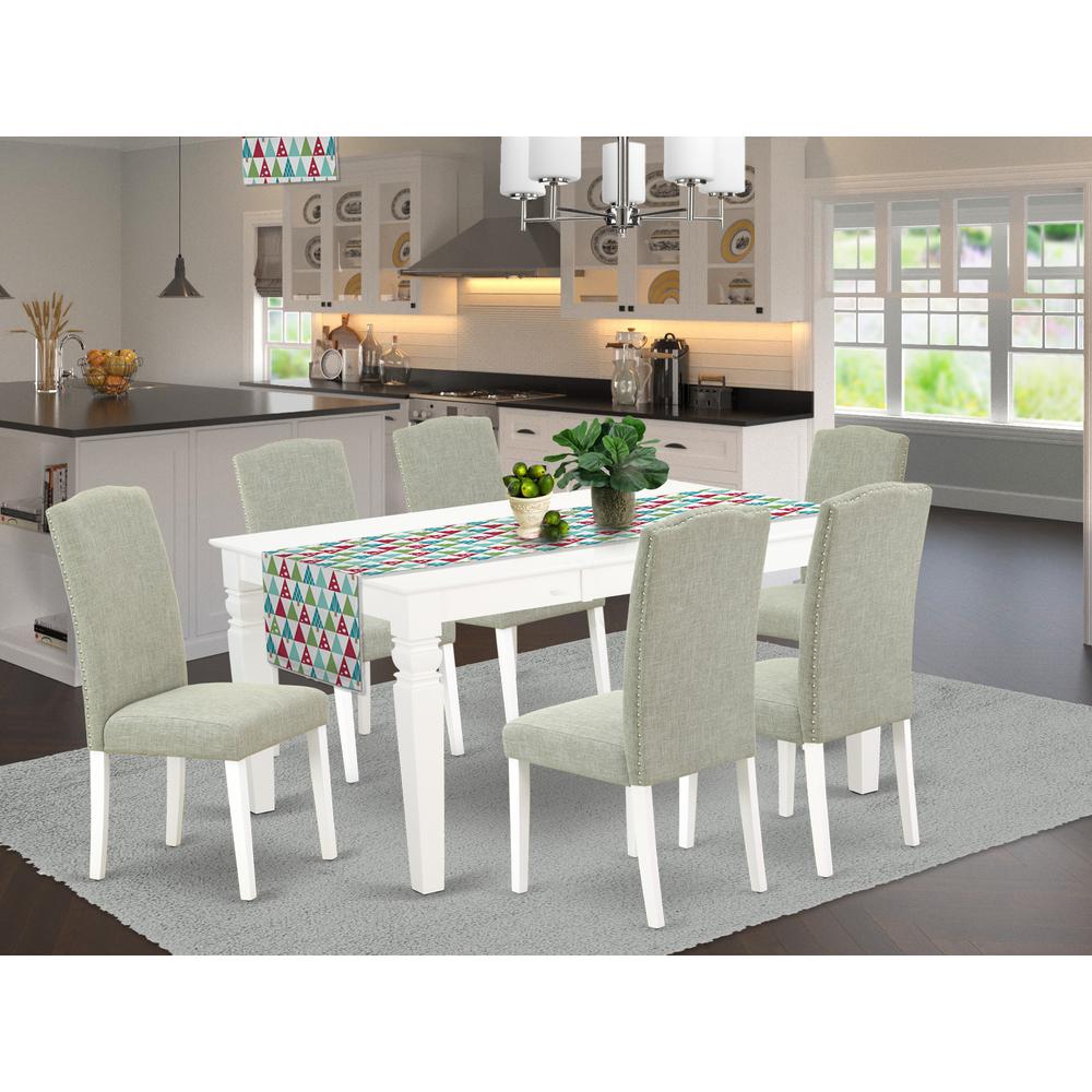 Dining Room Set Linen White, WEEN7-LWH-06. Picture 2