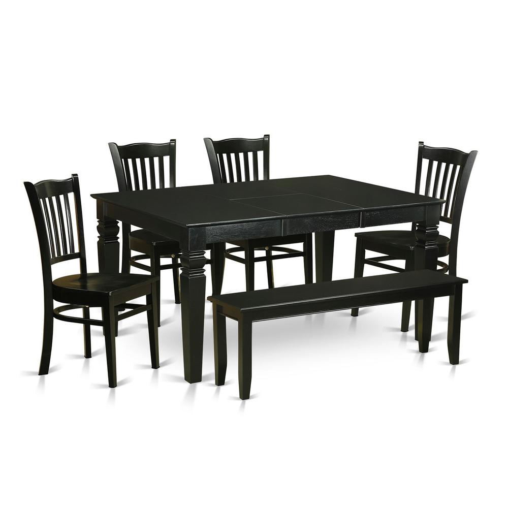 6  Pc  Dining  room  set  -  Dining  Table  and  4  Kitchen  Chairs  and  Bench. Picture 2