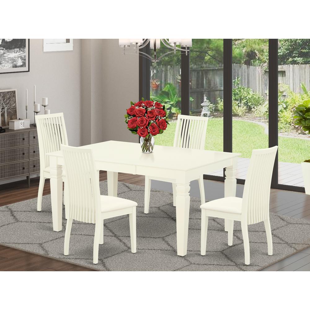 Dining Room Set Linen White, WEIP5-WHI-C. Picture 2