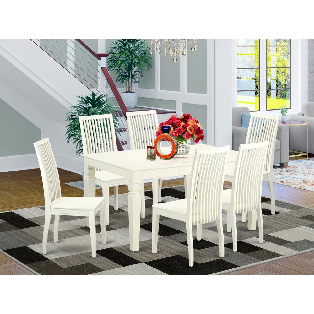 Dining Room Set Linen White, WEIP7-LWH-W. Picture 2