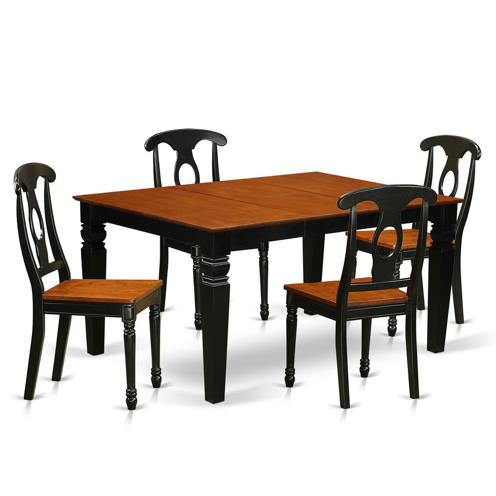 5  Pc  Kitchen  table  set  with  a  Kitchen  Table  and  4  Wood  Dining  Chairs  in  Black. Picture 2