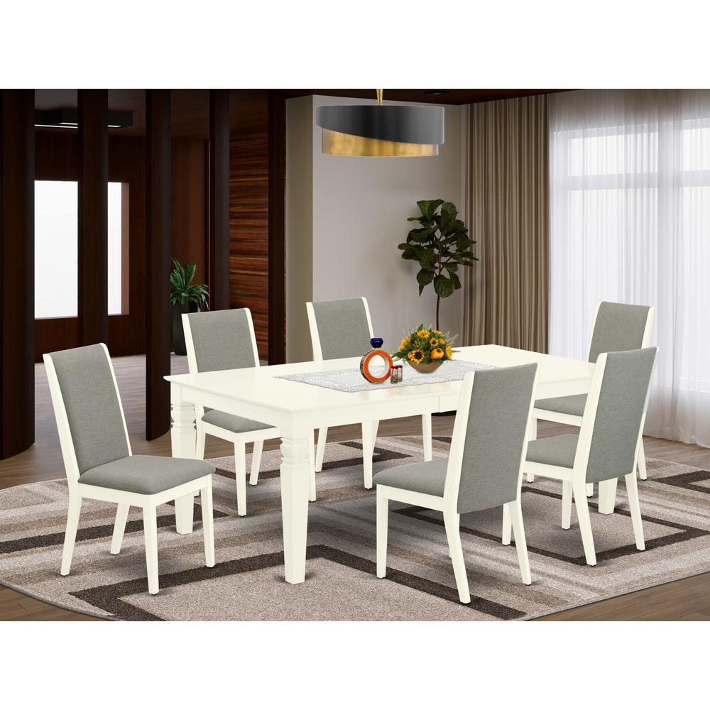 Dining Room Set Linen White, WELA7-WHI-06. Picture 2