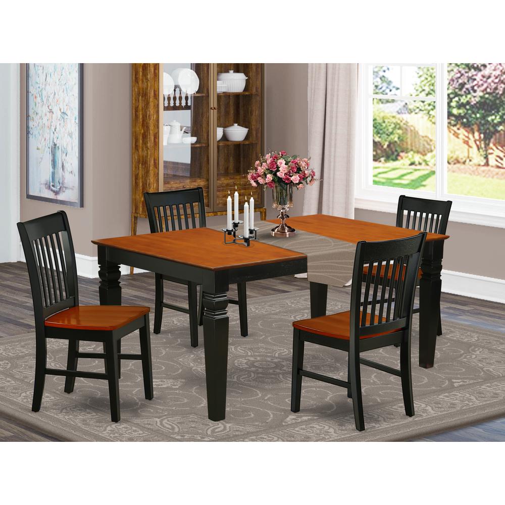 Dining Room Set Black & Cherry, WENO5-BCH-W. Picture 2
