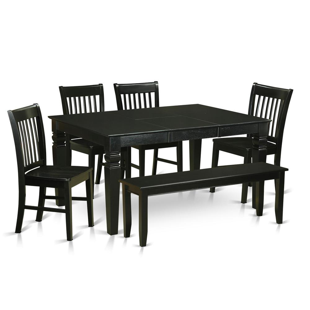 6-Pc  Kitchen  dinette  set  -  Table  and  4  Kitchen  Chairs  and  Bench. Picture 2