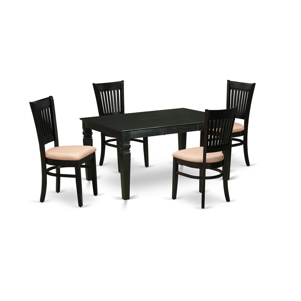 Dining Table- Table Leg Dining Chairs, WEVA5-BLK-C. Picture 2