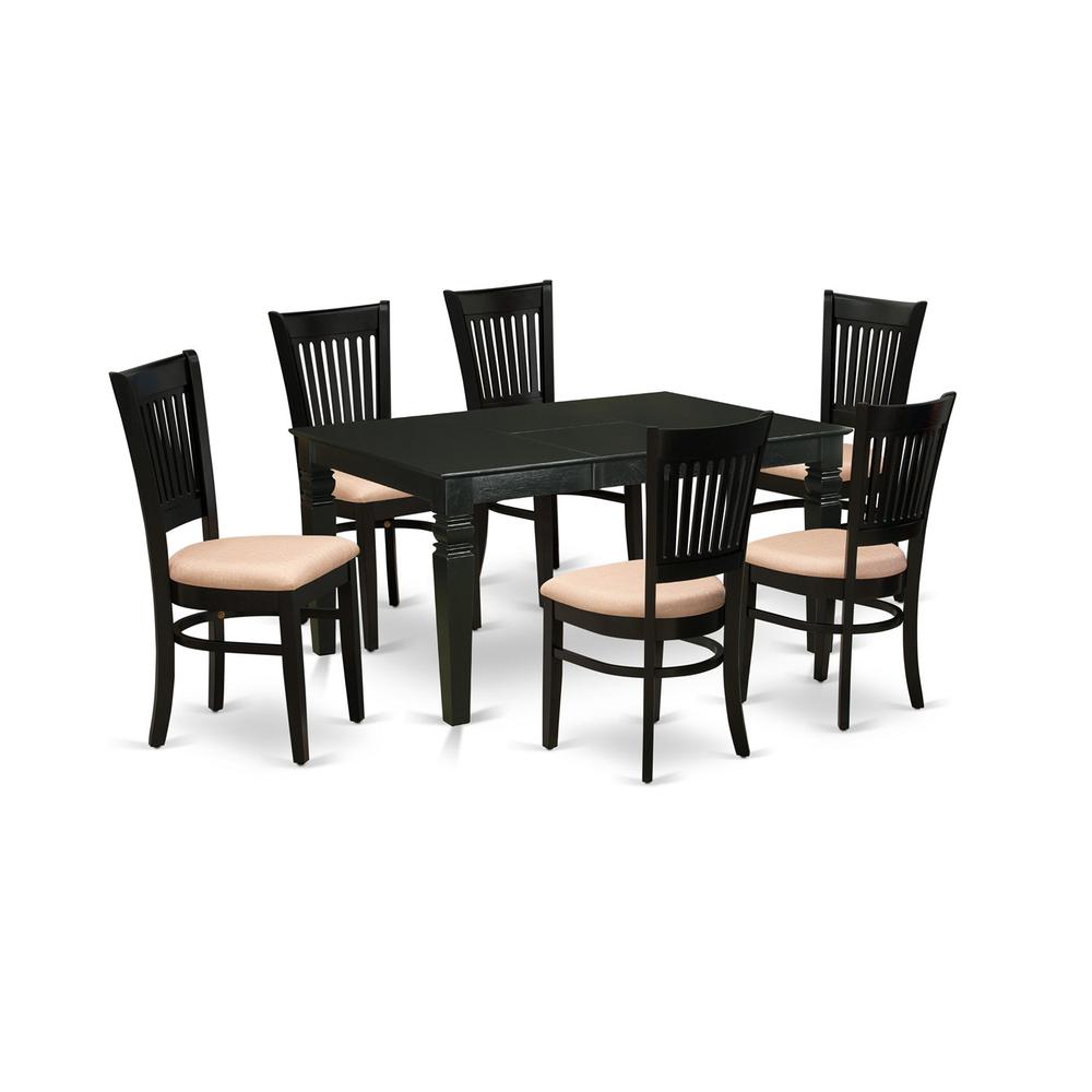 Dining Table- Table Leg Dining Chairs, WEVA7-BLK-C. Picture 2