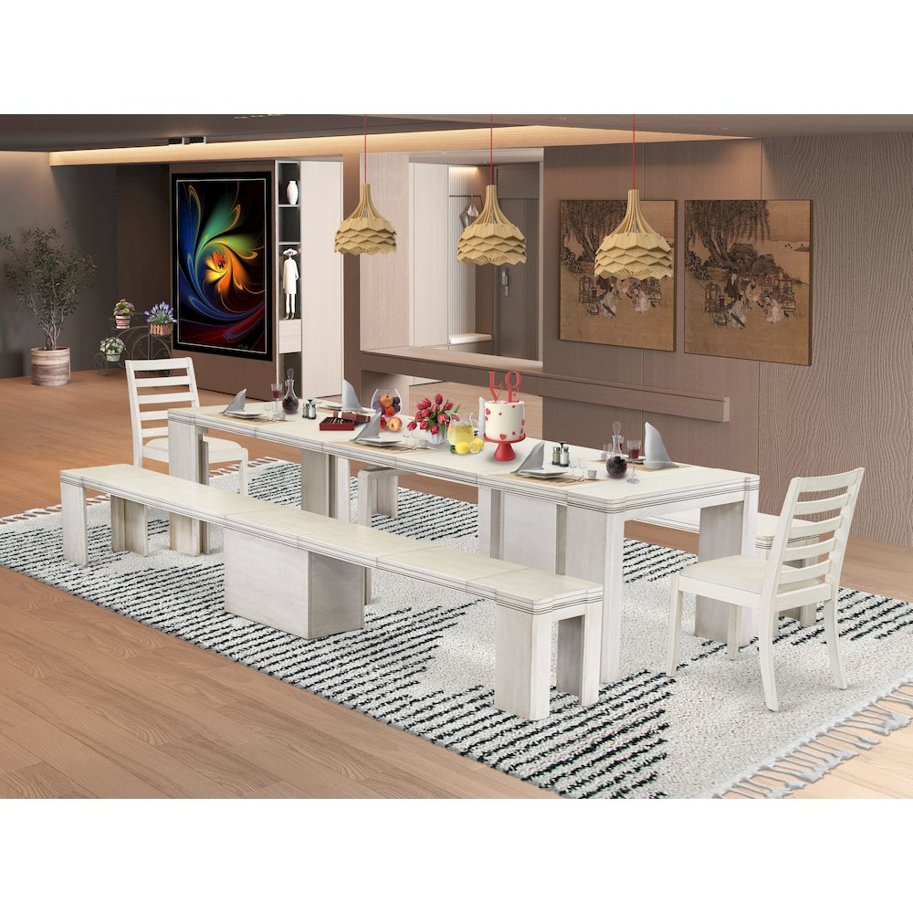 5 Pieces Extendable Dining Set Includes a Rectangle Kitchen Table. Picture 2