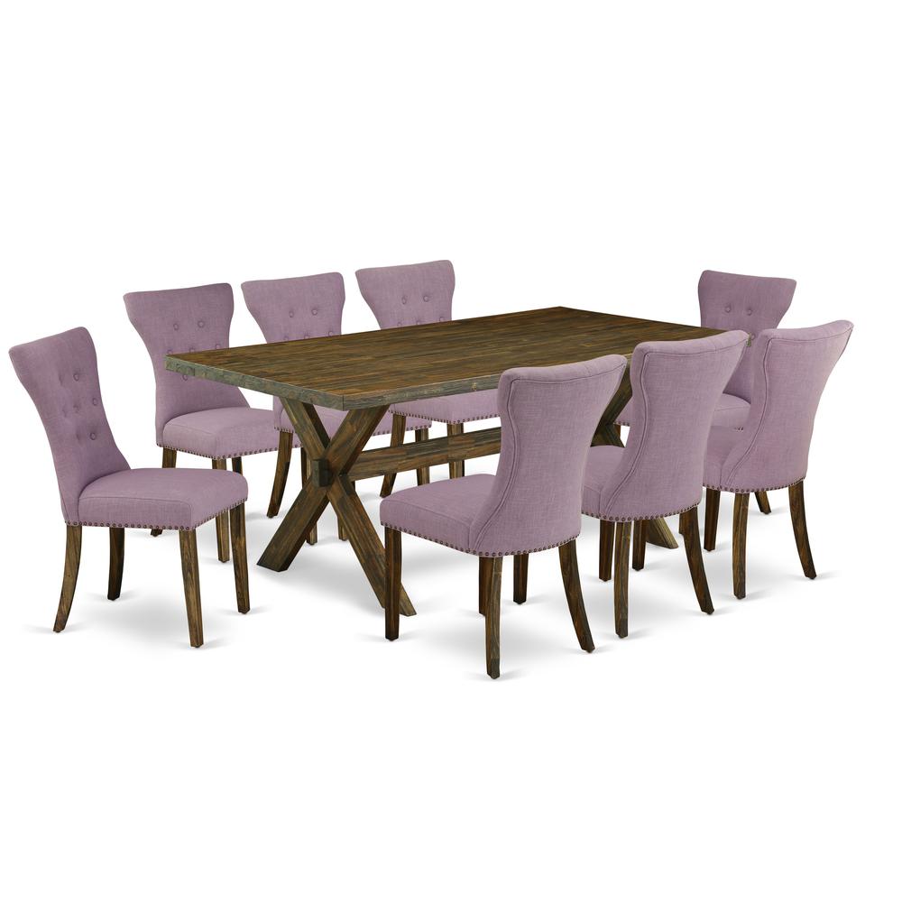 9-Piece Kitchen Set - 8 Parson Chair and a Dining Room Table Solid Wood Frame. Picture 1