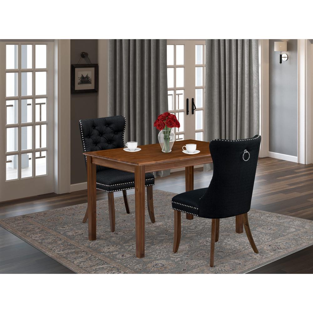 3 Piece Dining Set Includes a Rectangle Kitchen Table and 2 Upholstered Chairs. Picture 7