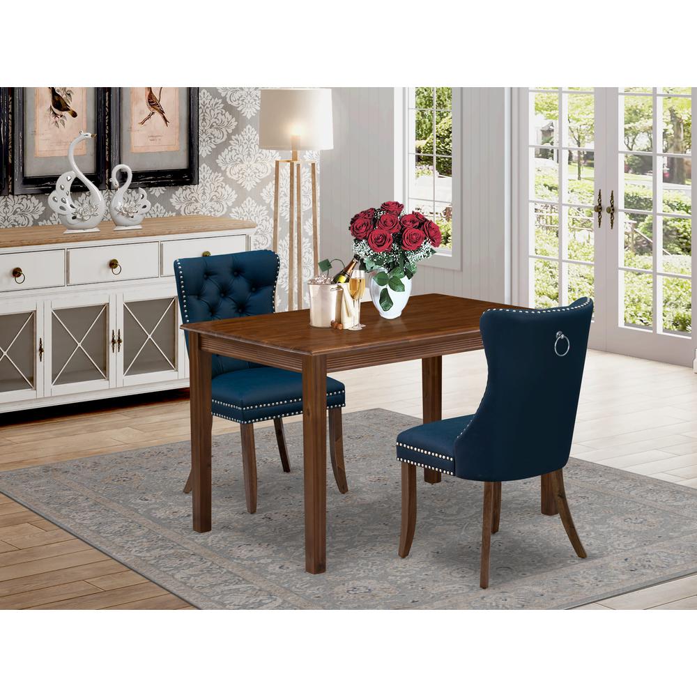 3 Piece Dining Table Set Consists of a Rectangle Solid Wood Table. Picture 7