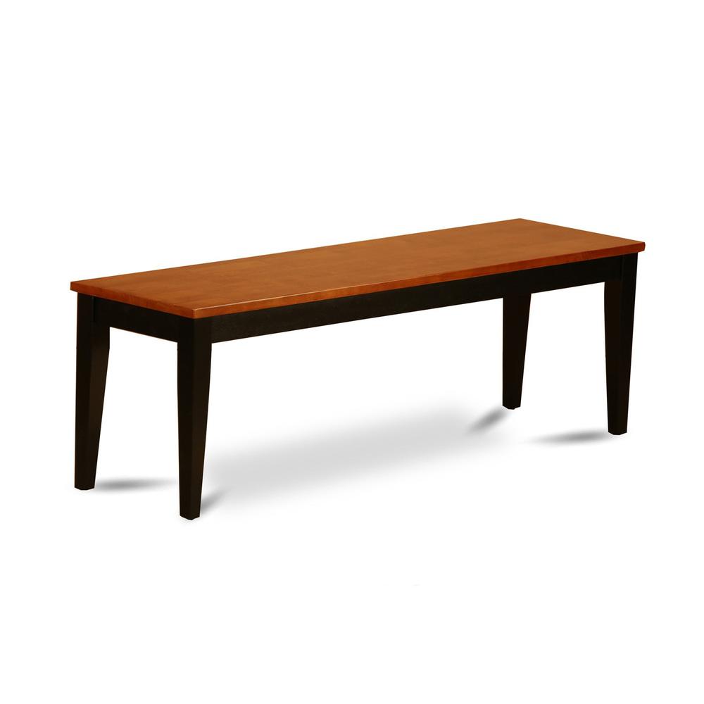 Nicoli  Dining  Bench  with  Wood  Seat  in  Black  and  Cherry  Finish. Picture 1
