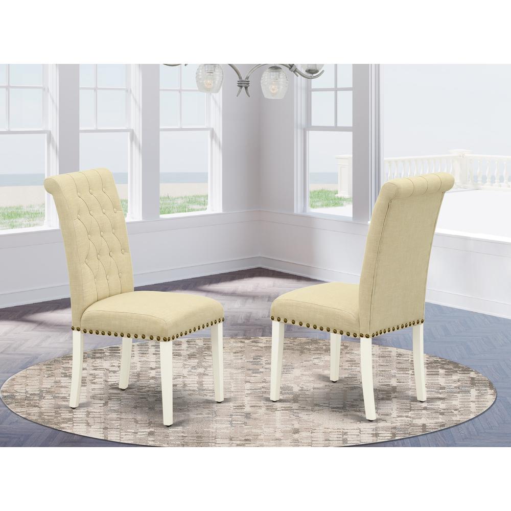 Dining Chair Linen White, BRP2T02. Picture 2