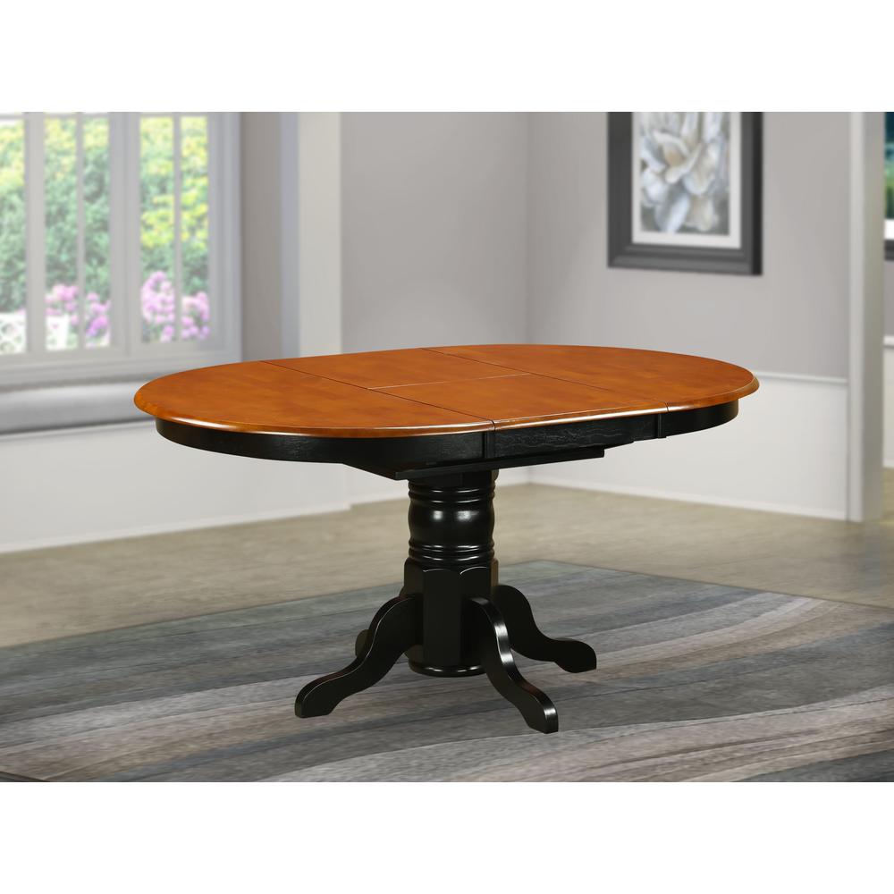 Oval Table with 18" Butterfly leaf -Black and Cherry. Picture 4