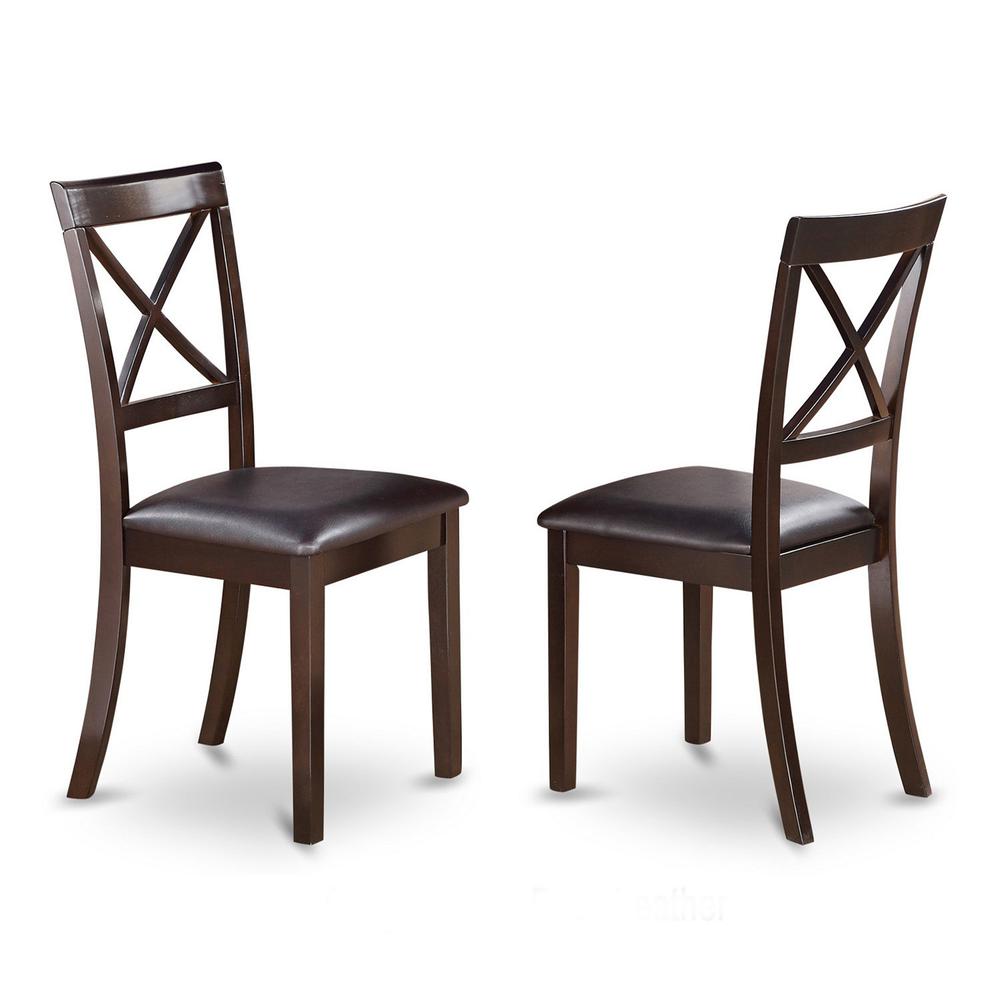 Boston  X-Back  Chair  for  dining  room  with    Faux  Leather  Upholstered  Seat,  Set  of  2. Picture 2