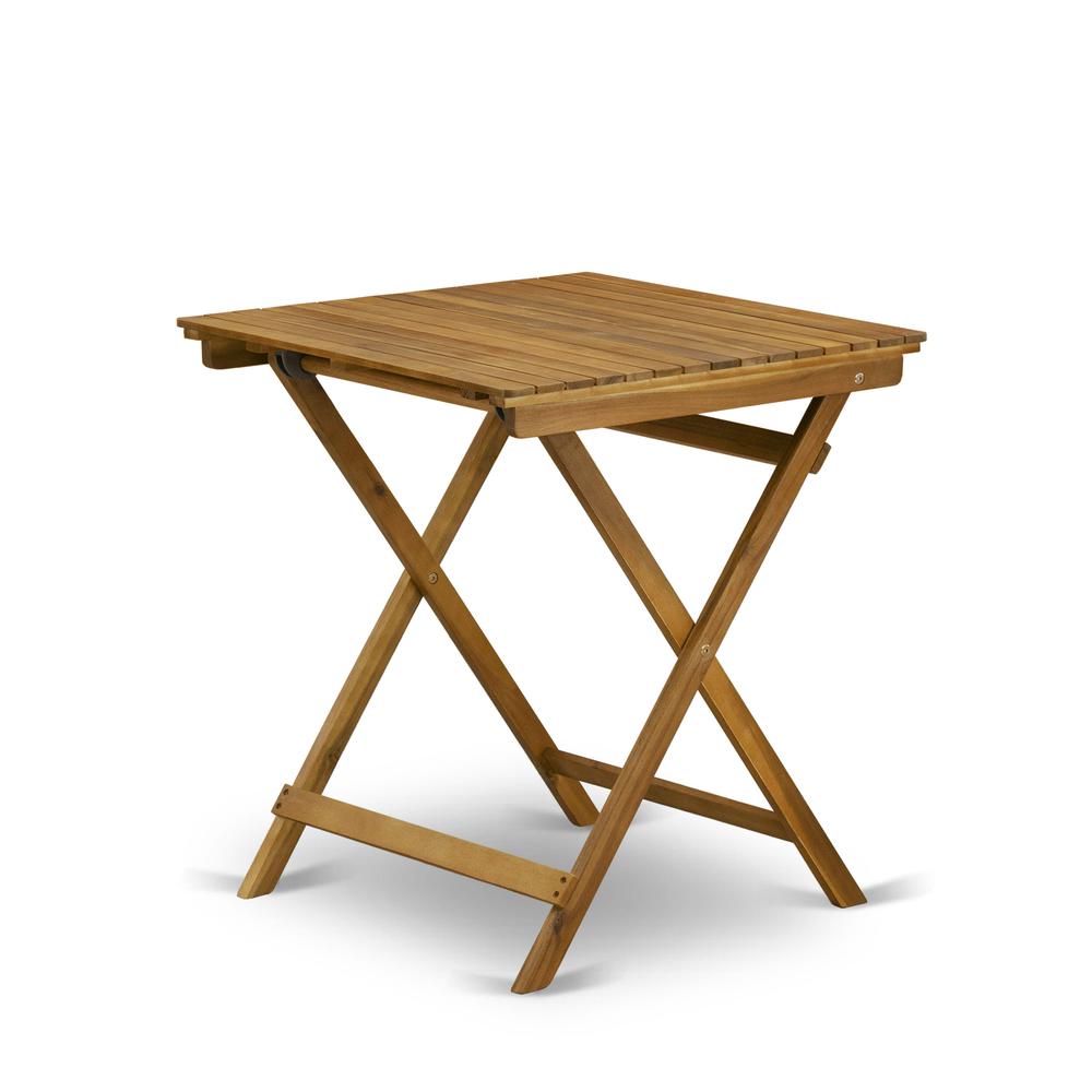 BSETQNA Selma Square Wooden Outdoor Table Made of Acacia Wood in Natural Oil finish. Picture 2