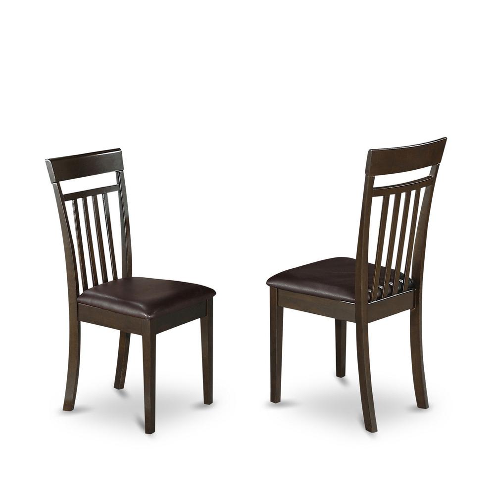 Capri  slat  back    kitchen  Chair  with    Leather  Upholstered  Seat,  Set  of  2. Picture 2