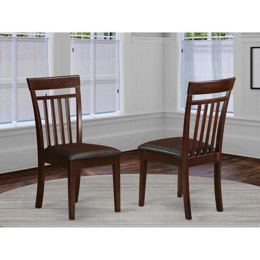 Capri  slat  back    Chair  for  dining  room  with  Leather  Upholstered  Seat  ,  Set  of  2. The main picture.