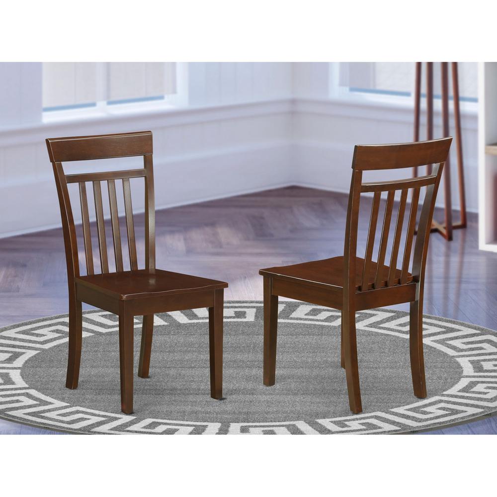 Capri  slat  back    Chair  for  dining  room  with  wood  Seat,  Set  of  2. Picture 1