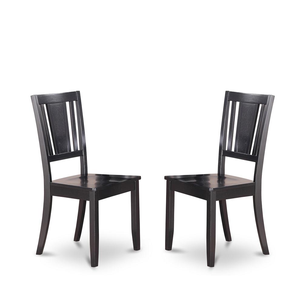 Dudley  Dining  Chair  with  Wood  Seat  in  Black  Finish,  Set  of  2. Picture 2